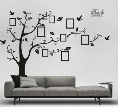 Large 200×250 Cm 79×99 In – Black 3d Diy Photo Tree Pvc Wall Decals Adhesive Family Wall Stickers Mural Art Home Decor