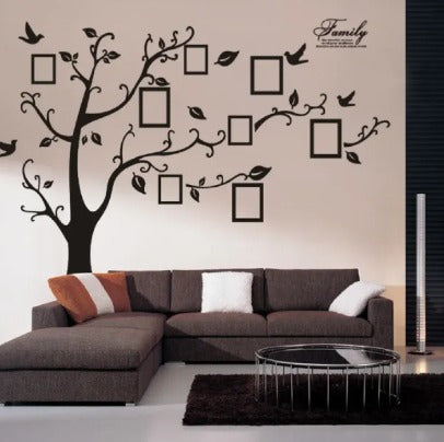 Large 200×250 Cm 79×99 In – Black 3d Diy Photo Tree Pvc Wall Decals Adhesive Family Wall Stickers Mural Art Home Decor