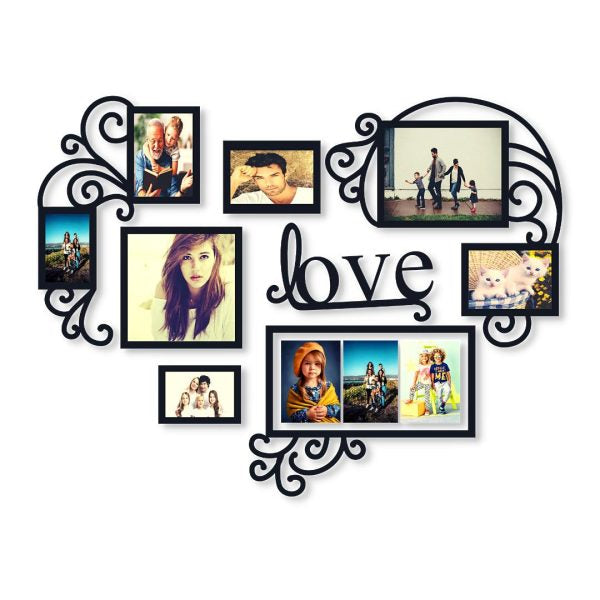 8 Frame Love Wall Art Family Collage Picture Frames Decorations For Living Room Bedroom Kids Dinning Modern Room