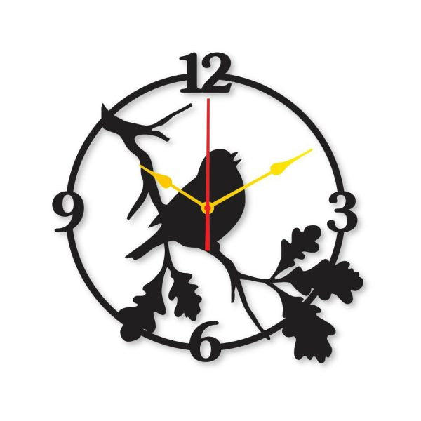 Spparow Dial 12×12 Wall Clock I Wall Clocks For Bedroom I Quartz Watch Diy Design Black Color