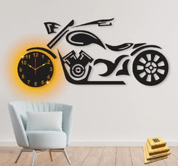 3d Wall Clock Bike Style Wooden Wall Clock