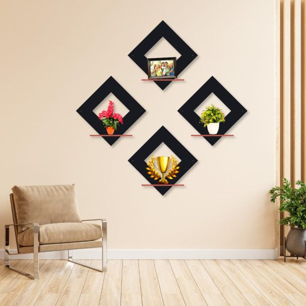 (pack Of 4) Square Hexa Shelves Art Home Decorations