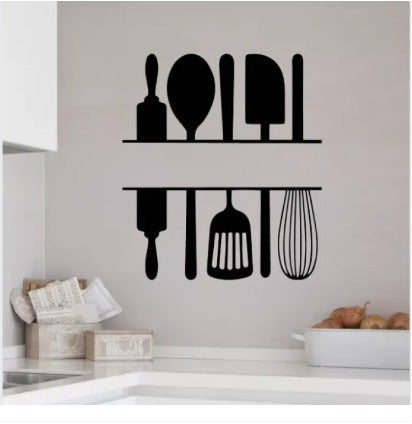 9 Different Piece Kitchenwares Wall Stickers Decorative Sticker | 12×12 Inch Each Sticker