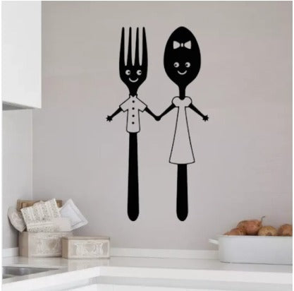 9 Different Piece Kitchenwares Wall Stickers Decorative Sticker | 12×12 Inch Each Sticker