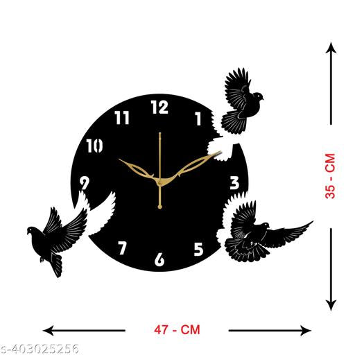 3d Wooden Bird Wall Clock