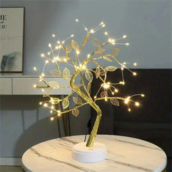 Tree Led Light Usb Table Lamp Adjustable Touch Switch Diy Artificial Xmas Tree Fairy Night Light Home Decoration 1pc