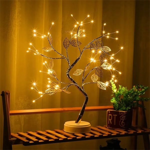 Tree Led Light Usb Table Lamp Adjustable Touch Switch Diy Artificial Xmas Tree Fairy Night Light Home Decoration 1pc