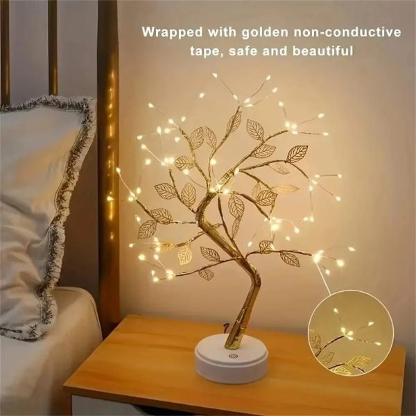 Tree Led Light Usb Table Lamp Adjustable Touch Switch Diy Artificial Xmas Tree Fairy Night Light Home Decoration 1pc