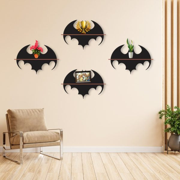 Batman Shelves Pack Of Four Wall Art Style Modern Design Decoration